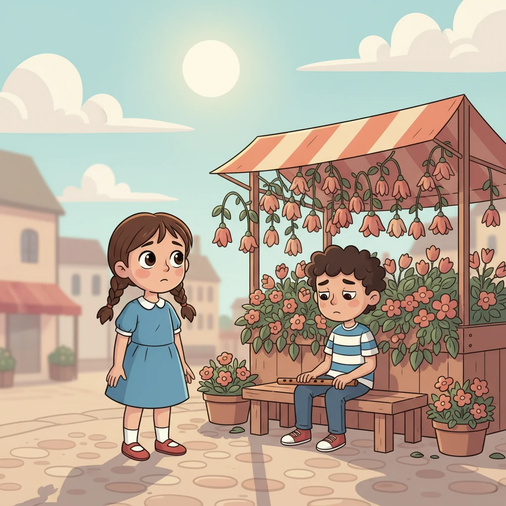 Anya noticed the change. Her friend Leo stopped playing his lively flute, and Mrs. Gable's usually bright flower stall looked a little droopy. Even the sun seemed hesitant to shine its brightest, casting long, soft shadows instead of its usual dazzling beams.