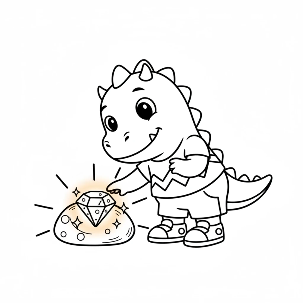 Flora gently touches the stone with her nose, and suddenly, it glows with soft, warm light. The stone transforms into a sparkling, colorful gem, twinkling brightly.