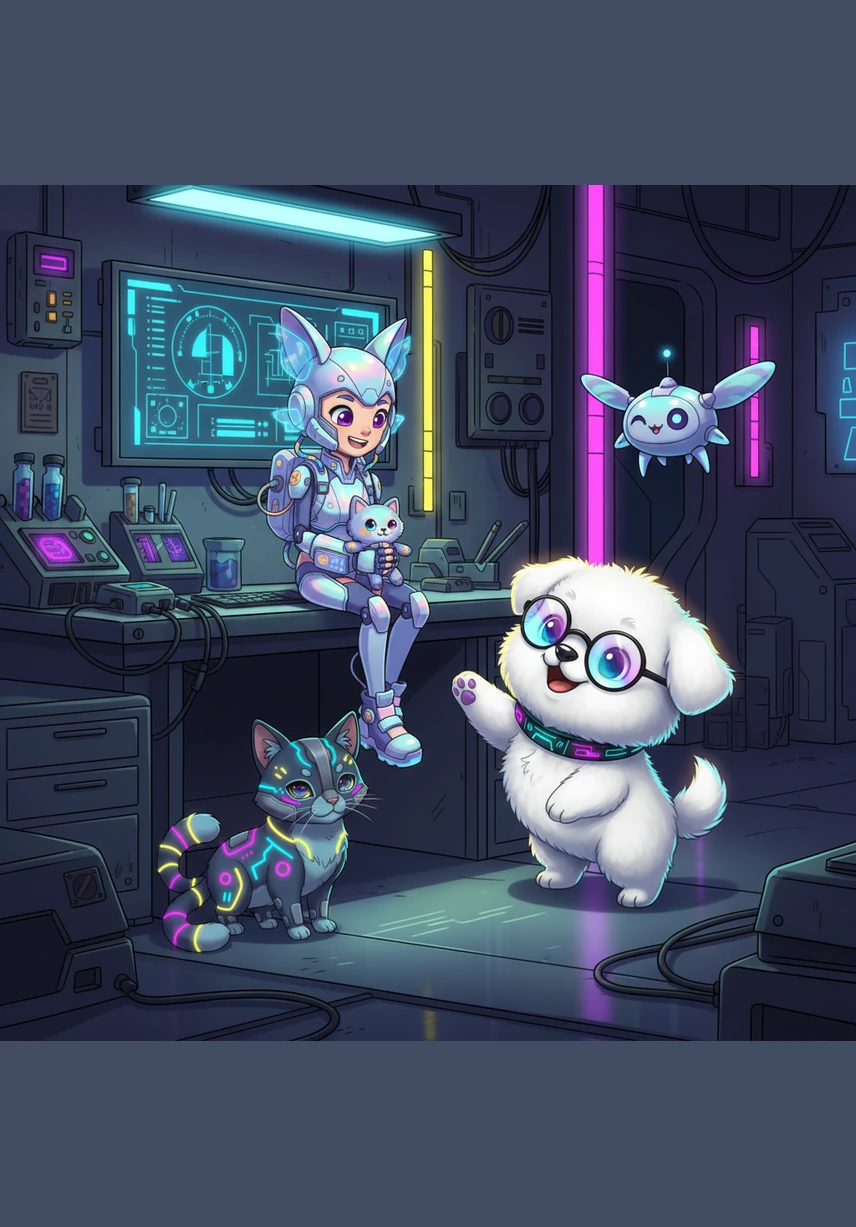 갑자기 뭉치는 자신의 꼬리가 궁금해졌습니다. 뱅글뱅글 제자리를 돌며 꼬리를 잡으려 애쓰는 모습이 마치 귀여운 털뭉치 같아 웃음을 자아냅니다.