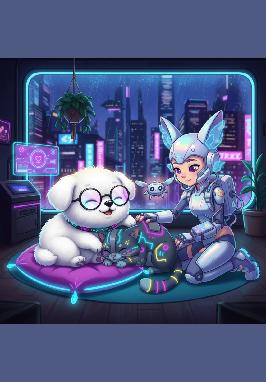 신나게 놀고 난 뭉치 앞에 맛있는 냄새가 나는 밥그릇이 놓여 있습니다. 작은 혀로 낼름낼름 밥을 먹는 뭉치의 모습이 무척이나 행복하고 만족스러워 보입니다.