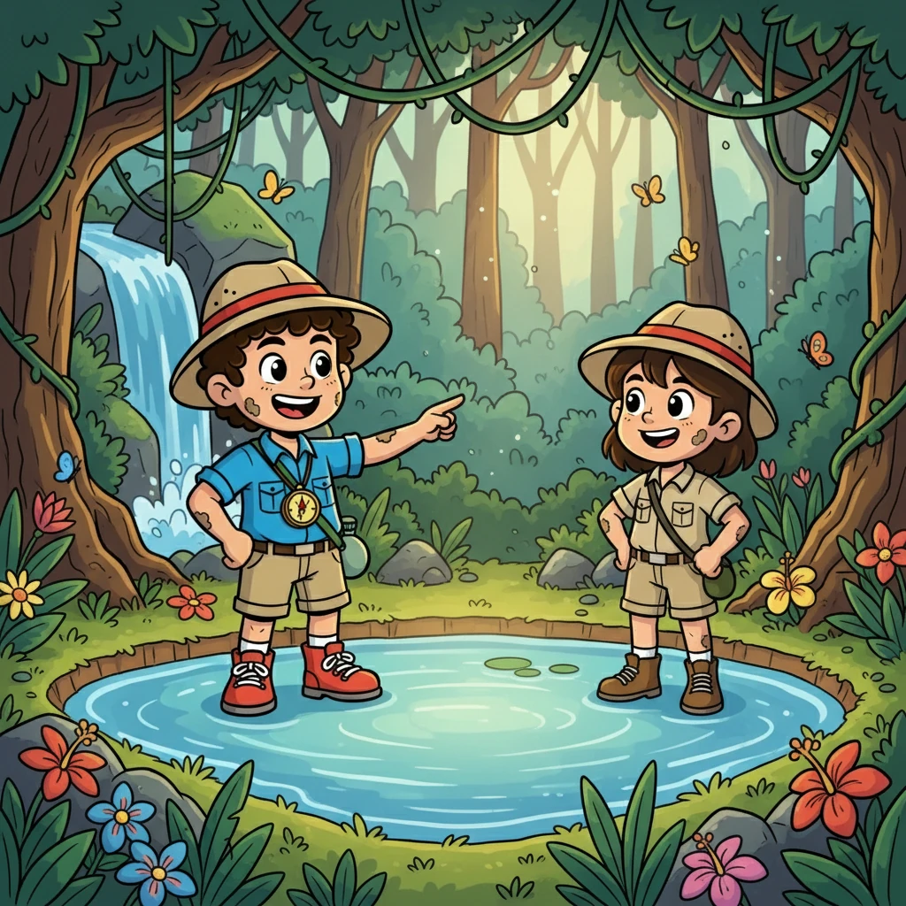 A wave of refreshment washed over them. Roger felt his strength return, and Robin's face glowed. He looked at the pond and declared, "This water has given us life! We shall call it Living Water." They knew they would never forget this place.