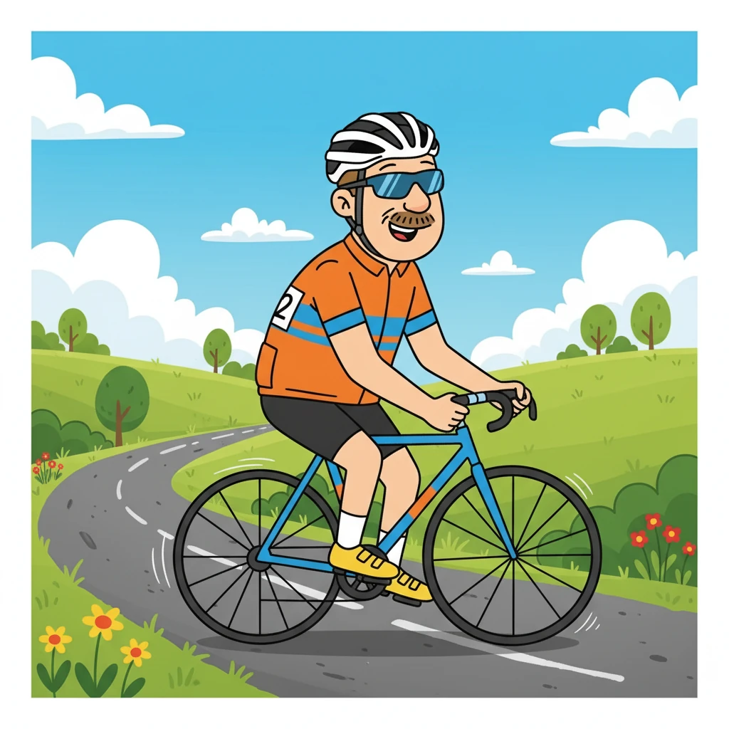 Bertus, vol goede moed, stapte op zijn fiets. Hij fietste vol overgave, met zijn nieuwe klikpedalen stevig vast. Een beetje nerveus begon hij aan zijn tocht, maar de frisse lucht deed wonderen.