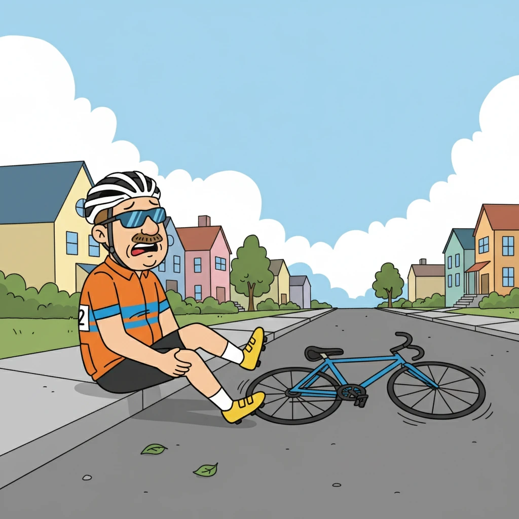 Met een flinke smak landde Bertus op de stoeprand. Hij kon alleen maar kijken hoe zijn fiets verder rolde. Zijn been deed zeer en hij besefte al snel dat dit geen kleine val was.