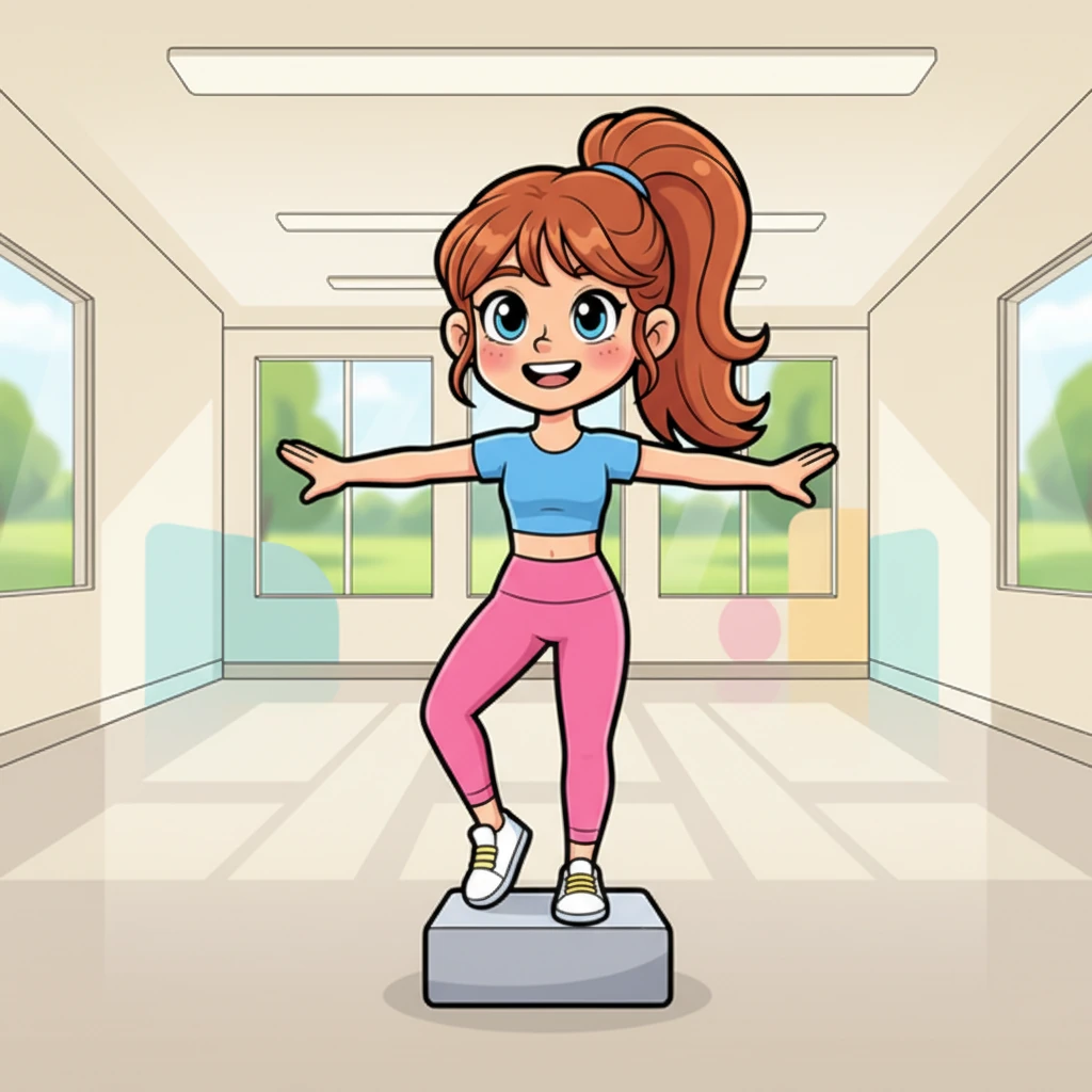 И вот, с небольшим покачиванием, Алина удержала равновесие! Радостная улыбка озарила её лицо, и она гордо выпрямилась. Это было маленькое, но очень важное достижение для неё.