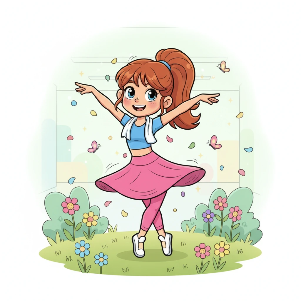 После этого Алина закружилась в лёгком пируэте, её руки взлетели, а ножки едва касались пола. Она представила, что она бабочка, порхающая по цветочному полю. Весь мир вокруг неё словно замер.