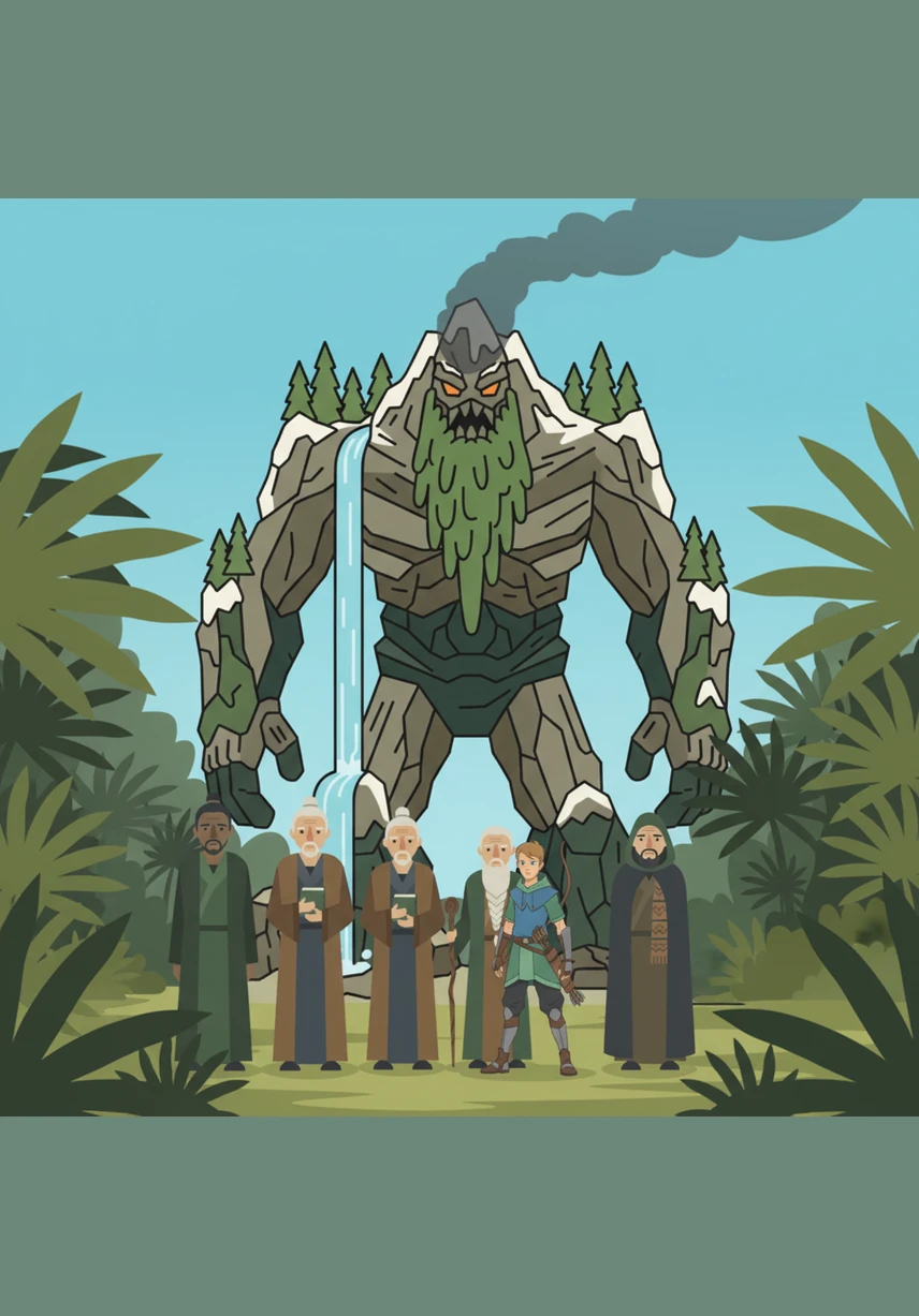 A thin ribbon of dark smoke begins to curl from the very top of the mountain, smudging the perfect blue sky. The air grows heavy and smells of sulfur, and the usual chatter of the jungle falls into an eerie silence.