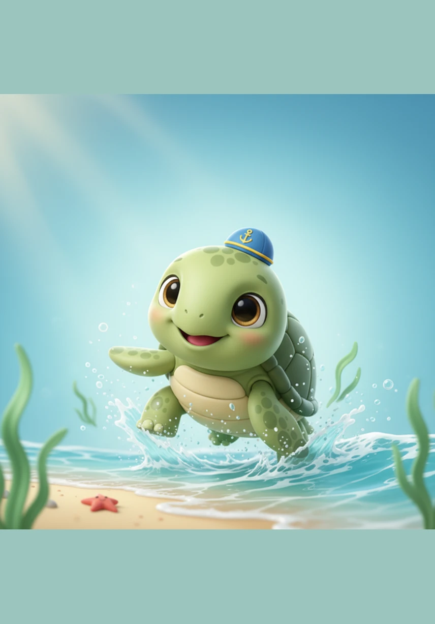 The cool salt water washed over Toby as he tumbled into the surf, feeling weightless for the first time. He paddled bravely against the retreating tide, leaving the sandy shore behind to embrace the vast, shimmering blue horizon.