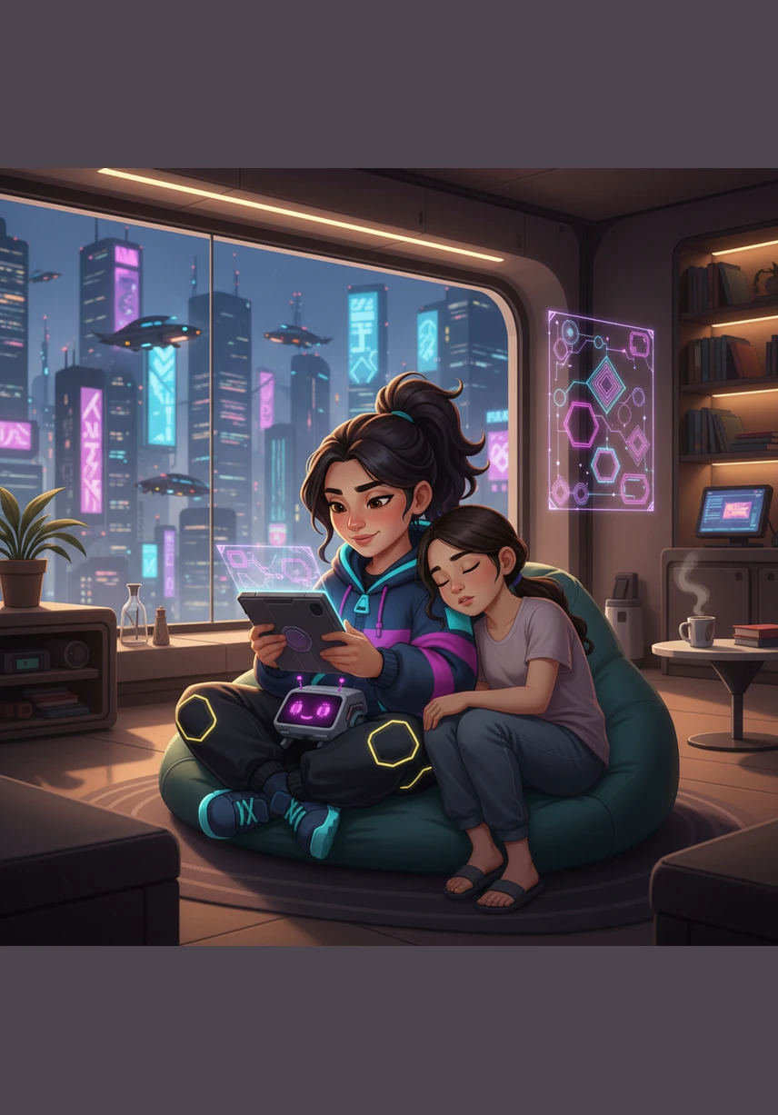 Malam hari tiba dan suasana di dalam rumah terasa sangat damai dan penuh cinta. Lula memeluk Ibu dengan perasaan tenang karena kini ia tahu banyak cara untuk menjaga dirinya tetap aman. Sekarang Lula mengerti bahwa rumah adalah tempat yang paling nyaman jika kita selalu waspada dan mengikuti aturan keselamatan.