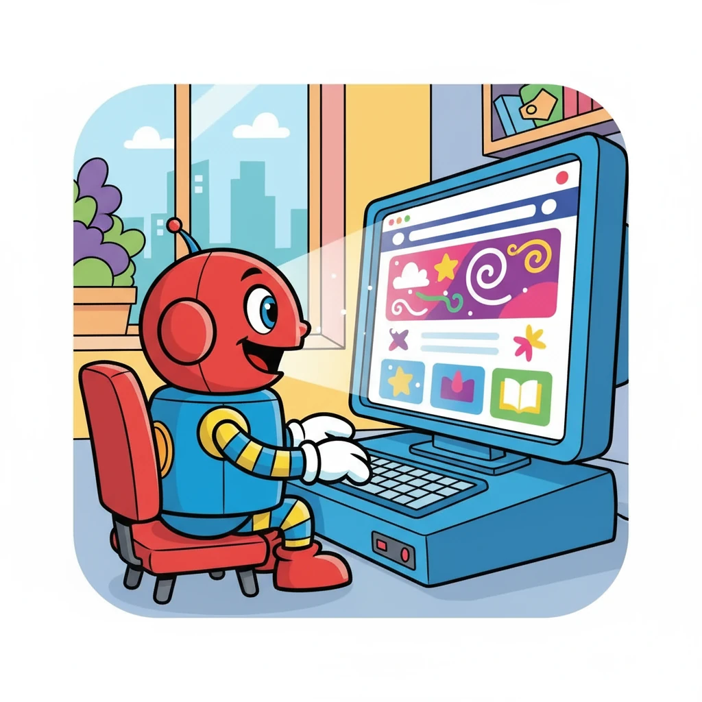 Clicky excitedly typed the address into her device. The website opened, revealing a colorful interface filled with exciting possibilities. She felt a thrill of anticipation, ready to begin her story-making journey.