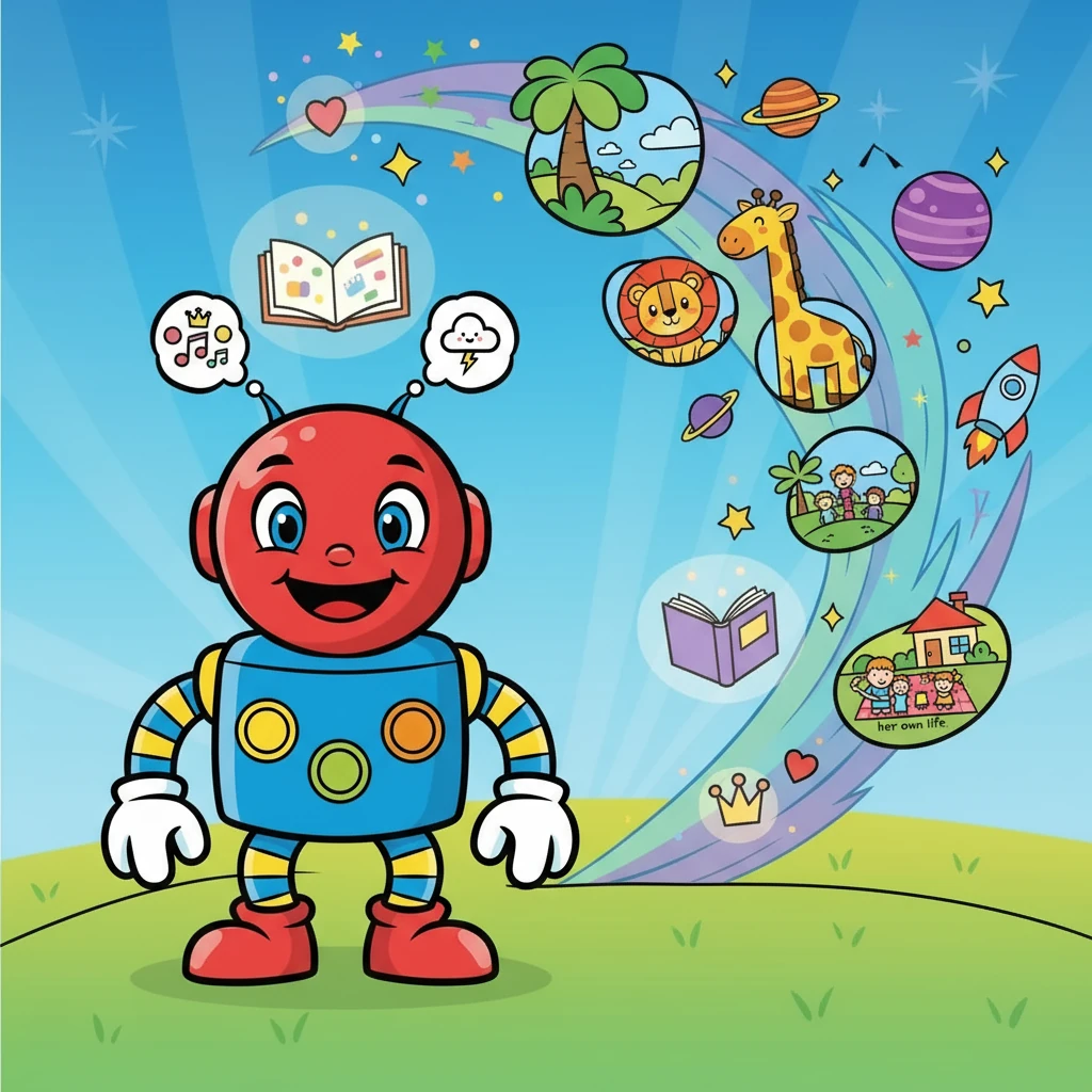 Clicky discovered that GenStory supported all kinds of stories! She could generate books about animals, space, or even her own life. The possibilities seemed endless.
