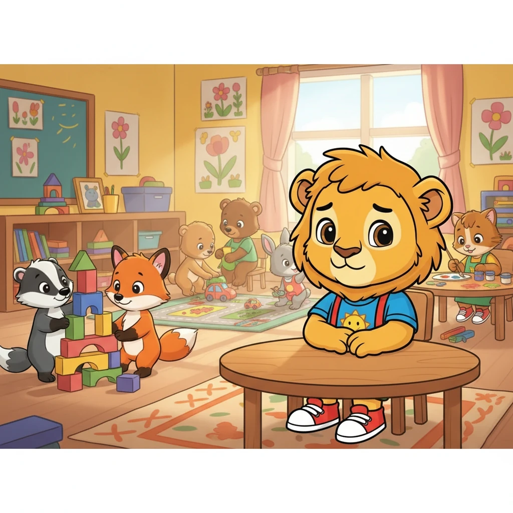 Leo sat alone at a small table in the Honeysuckle Classroom. He watched the other children playing with blocks, cars, and art supplies. Leo felt a little shy and wasn't sure how to join in the fun.