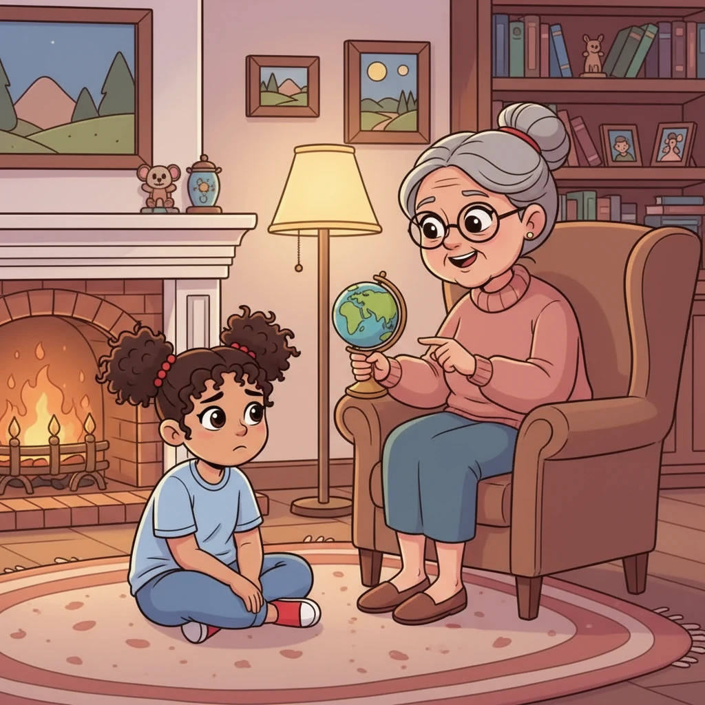That evening, Lily’s grandmother noticed her granddaughter's sadness. Grandma, who had once lived abroad, shared stories of her own language learning adventures. She encouraged Lily to find the fun in learning.