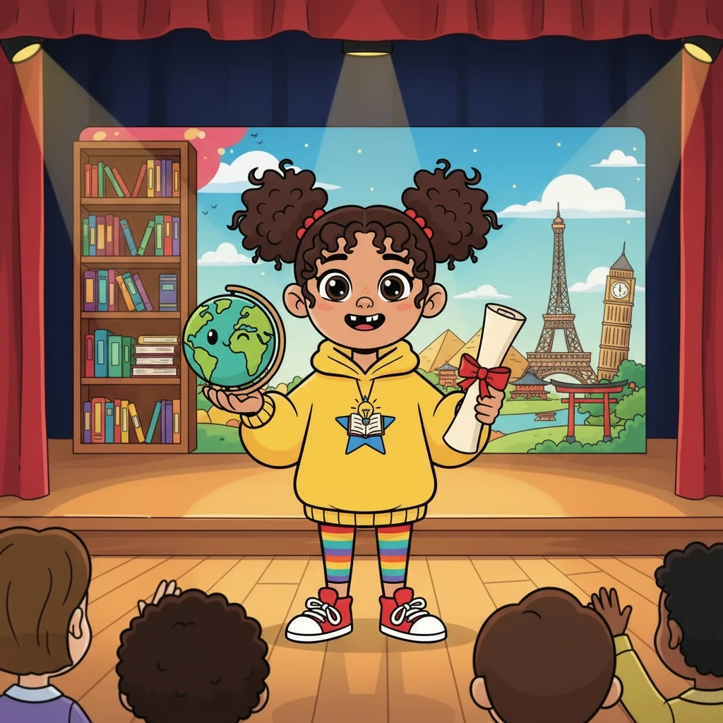 At the end of the school year, Lily received a certificate for her improvement in English. Standing tall, she realized that learning a new language wasn't just about memorizing words, but about embracing a whole new world.