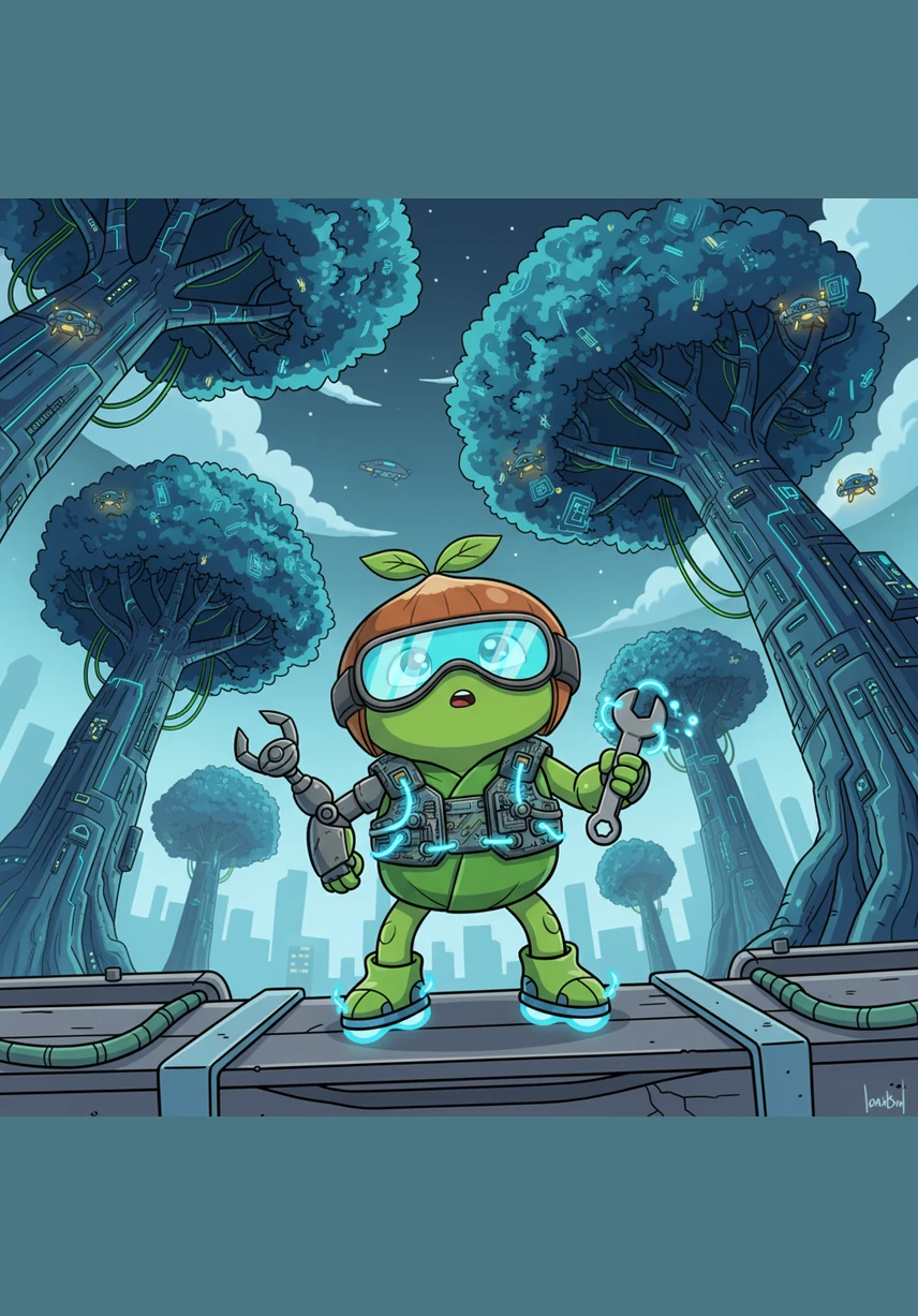 Looking up with wide, curious eyes, Hazelnut gazed at the massive silhouettes of the ancient trees that touched the sky. She wondered if a tiny seed like her could ever grow to be so strong and reach the fluffy white clouds.