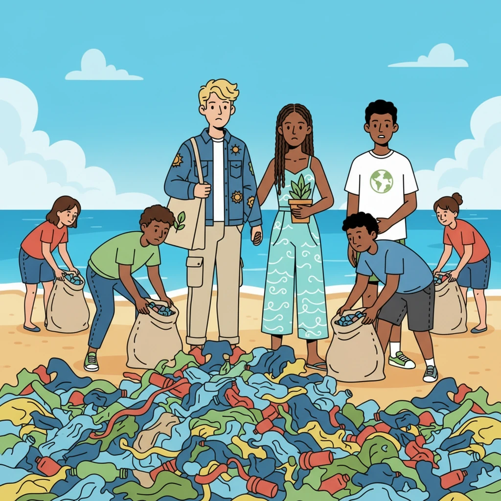 Alors qu'ils continuent inlassablement leur tâche, des promeneurs et des habitants curieux s'arrêtent pour observer. Inspirés par l'engagement des jeunes, certains d'entre eux décident de se joindre à l'effort, prenant des sacs et des gants pour prêter main forte. La petite équipe s'agrandit, un sentiment de solidarité se répandant sur la plage.