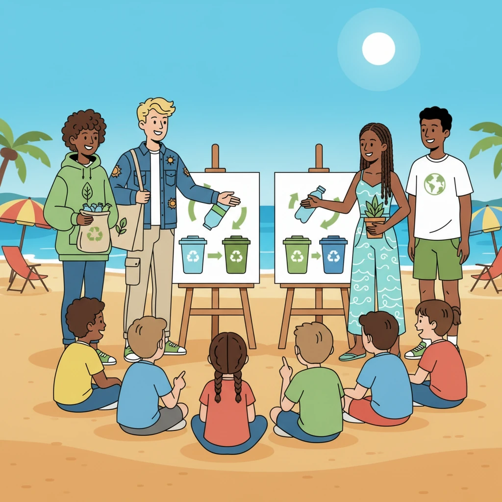 Les amis partagent leur histoire et leurs connaissances lors de rencontres avec la communauté locale et des groupes scolaires. Ils expliquent l'importance du tri, de la réduction des déchets et du recyclage, inspirant d'autres jeunes à devenir des acteurs du changement. Leurs paroles sont empreintes de passion et d'optimisme, montrant que chacun peut faire une différence.