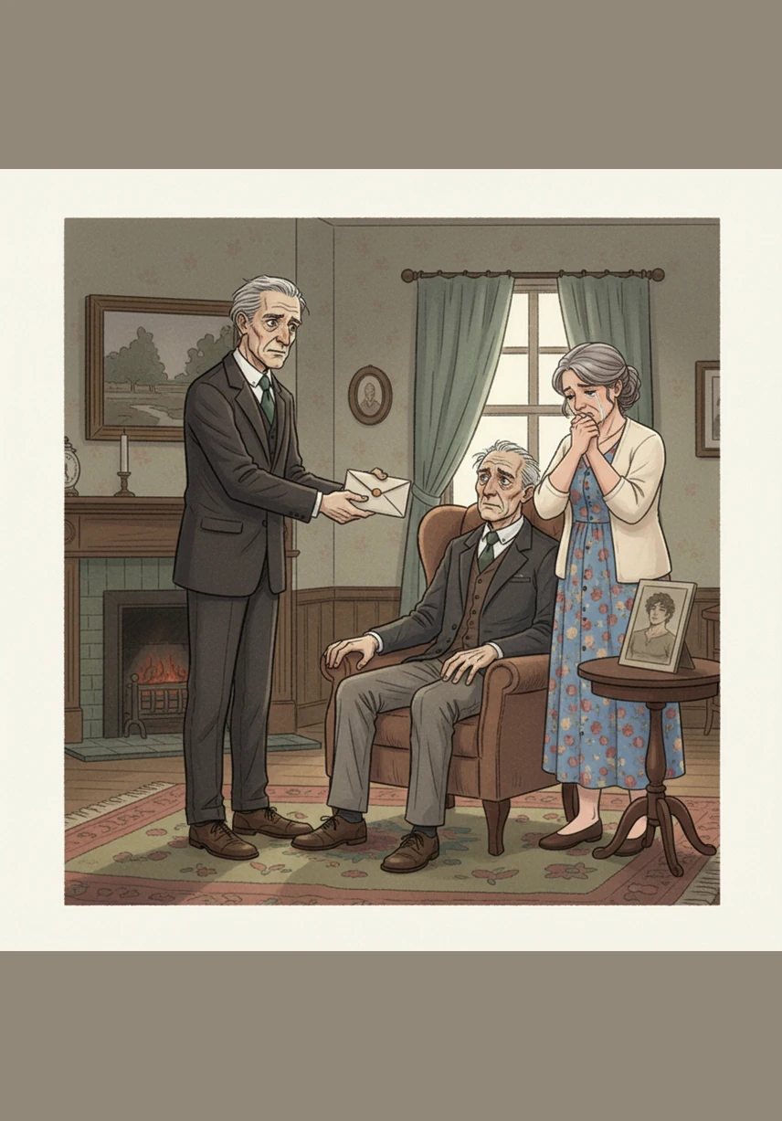 The stranger reveals that Herbert has been killed in a terrible machinery accident. As a gesture of sympathy, the company offers the family a sum of exactly two hundred pounds, the exact amount of the first wish.