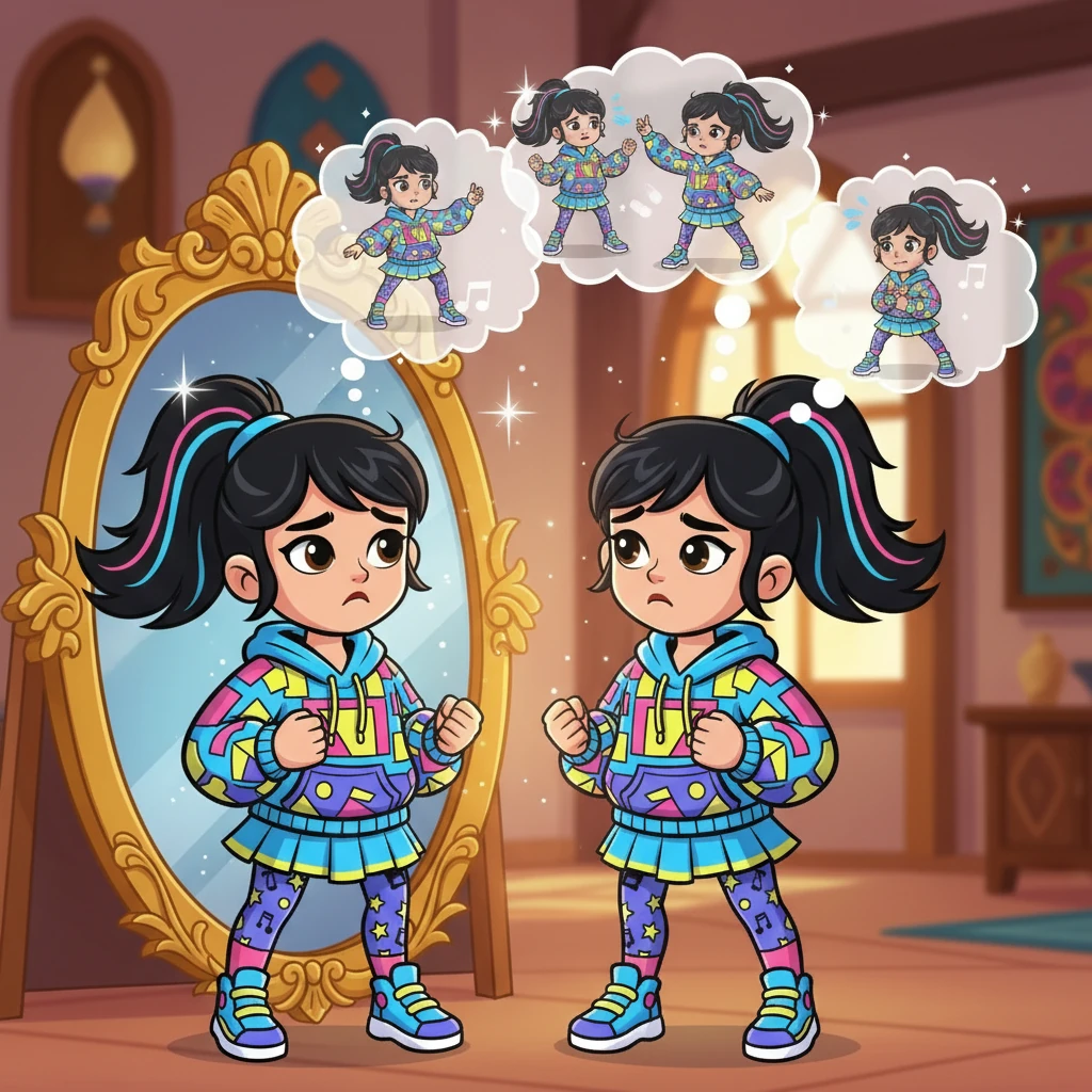 هانا با دیدن چهره غمگینش در آینه، ناامید شد. او رد شده بود. اما در این لحظه، به یاد تمام تمرین ها و تلاش هایش افتاد و تصمیم گرفت تسلیم نشود. او فهمید که باید از اشتباهاتش درس بگیرد و دوباره تلاش کند.