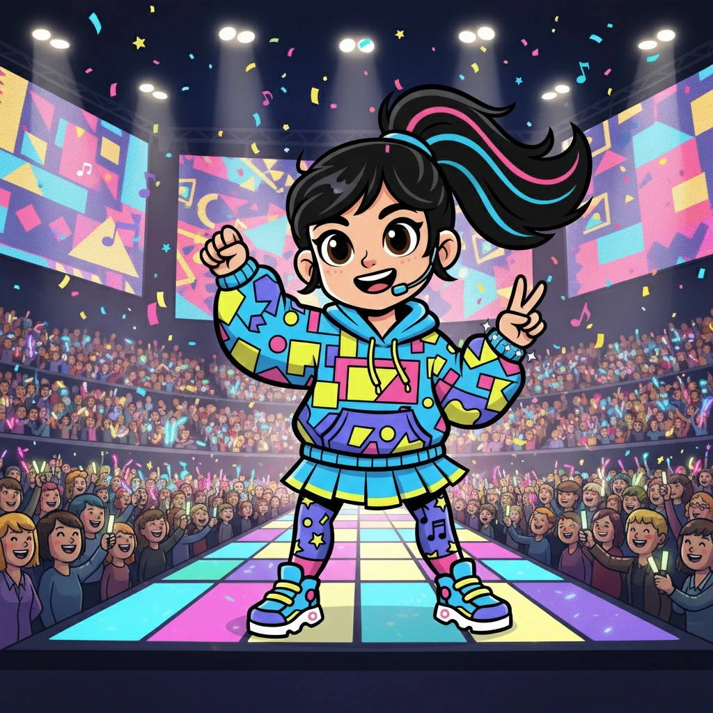 و او درخشید! هانا با استعداد و روحیه تسلیم ناپذیرش، نه تنها وارد گروه کی-پاپ شد، بلکه به سرعت به بهترین رقاص و خواننده آن تبدیل شد. او با لبخندی بزرگ به سوی آرزوهایش گام برداشت.