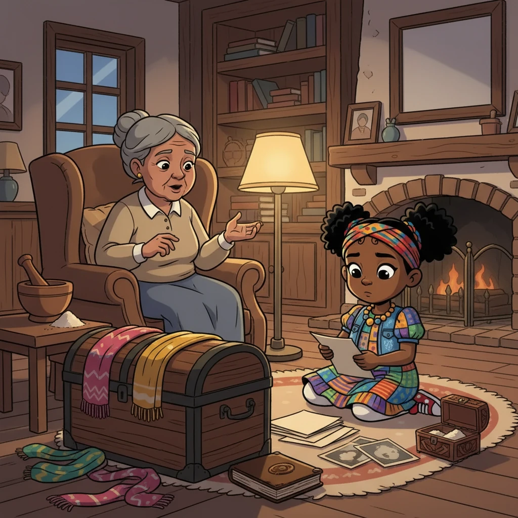 Days turned into weeks, filled with the rhythmic pounding of fufu and the storytelling of the elders. Ikenna, however, couldn't shake the feeling that something was amiss. Her mother’s belongings seemed to hold a secret, a hidden message she couldn't quite decipher.