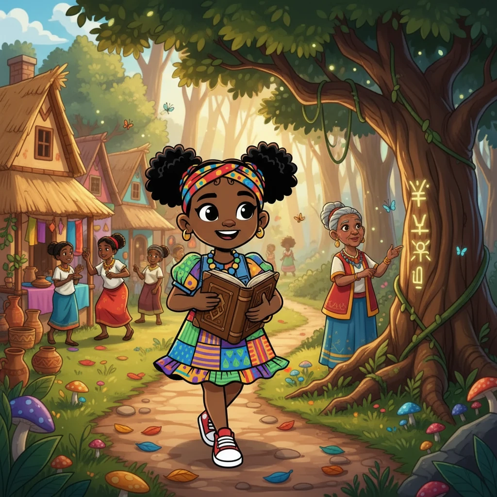 Following clues from the book, Ikenna embarked on a journey through the village and into the nearby forest, encountering vibrant traditions and local customs. She learned about her family history, discovering the reason for her aunt's exile.