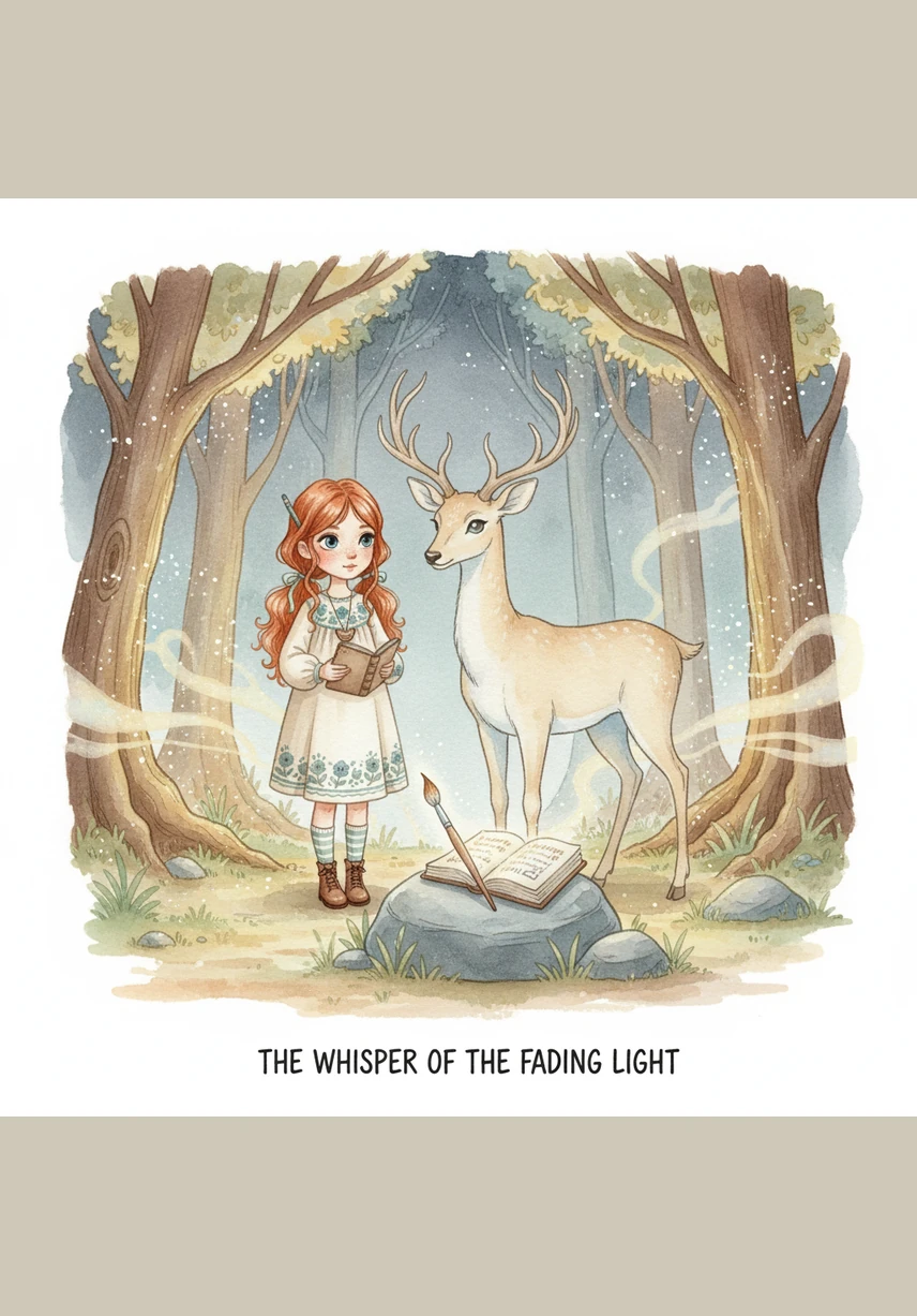 有一天，莉莉发现森林里的颜色正在慢慢褪去，原本鲜艳的花朵变得苍白，连溪水都失去了往日的清澈。森林似乎生病了，空气中弥漫着一股沉重的忧伤，小鸟也不再歌唱。