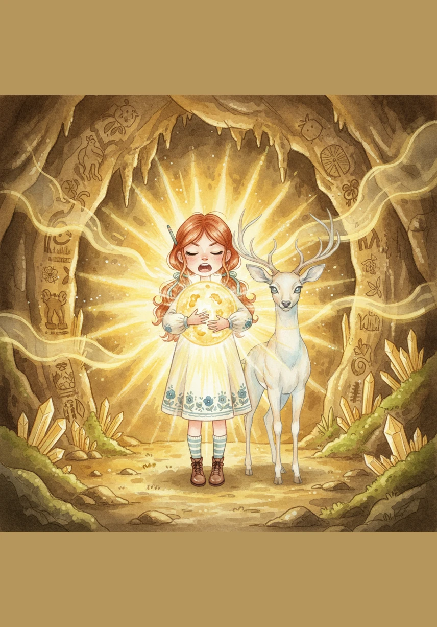 莉莉紧紧抱住光之种，闭上眼睛大声喊出对森林的祝福。光之种感应到了她的勇气，瞬间爆发出耀眼的金光，将黑暗迷雾彻底驱散，整座山洞被照得如同白昼般明亮。