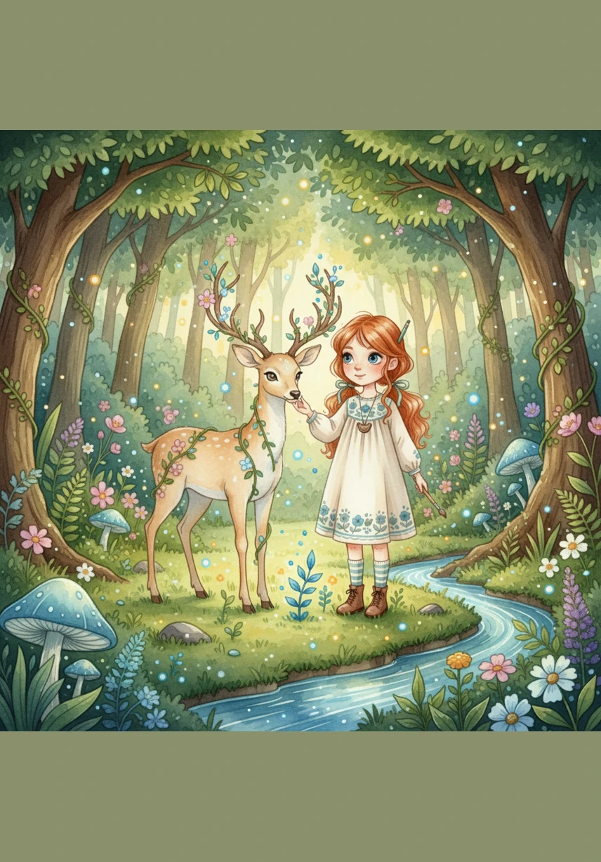 森林恢复了往日的勃勃生机，莉莉成为了森林最受尊敬的守护者。夕阳下，她站在山岗上看着美丽的家园，明白只要心中有爱和勇气，就能守护这片神奇的自然万物。