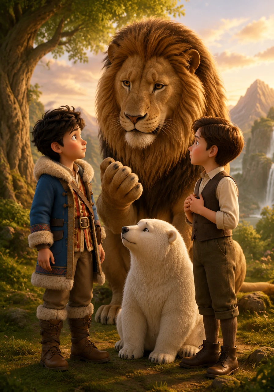 În Narnia, Digory și Polly primesc misiunea de a proteja noua lume și învață de la Aslan că magia trebuie mânuită cu mare responsabilitate. Ei înțeleg că binele nu este doar o stare, ci o alegere activă pe care trebuie să o facă în fiecare zi pentru a menține echilibrul universului.
