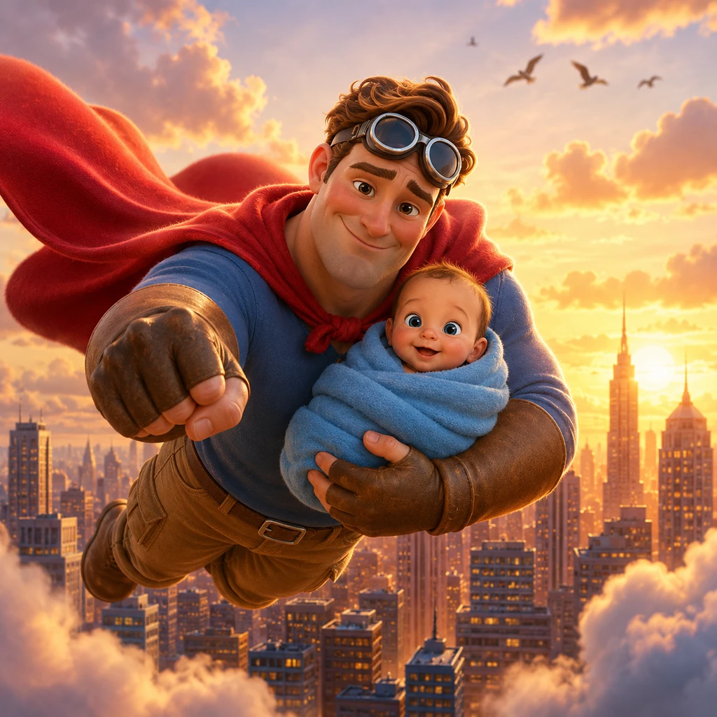 Super Dad and Little Gabriel: A Hero’s First Mission - Family stories
