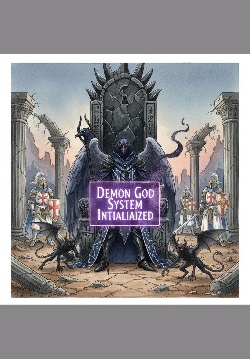 Malphas opened his eyes to find himself seated upon a cracked obsidian throne, surrounded by the crumbling ruins of a once-mighty empire. A translucent violet screen flickered into existence before him, pulsing with the words: Demon God System Initialized.