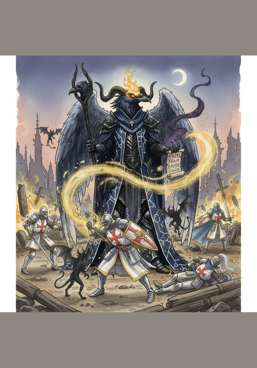As the last knight retreated, a surge of golden experience points flowed into Malphas, causing his horns to lengthen and his eyes to burn with a divine fire. The system chimed, announcing his evolution from a mere lord to a candidate for the mantle of a Demon God.