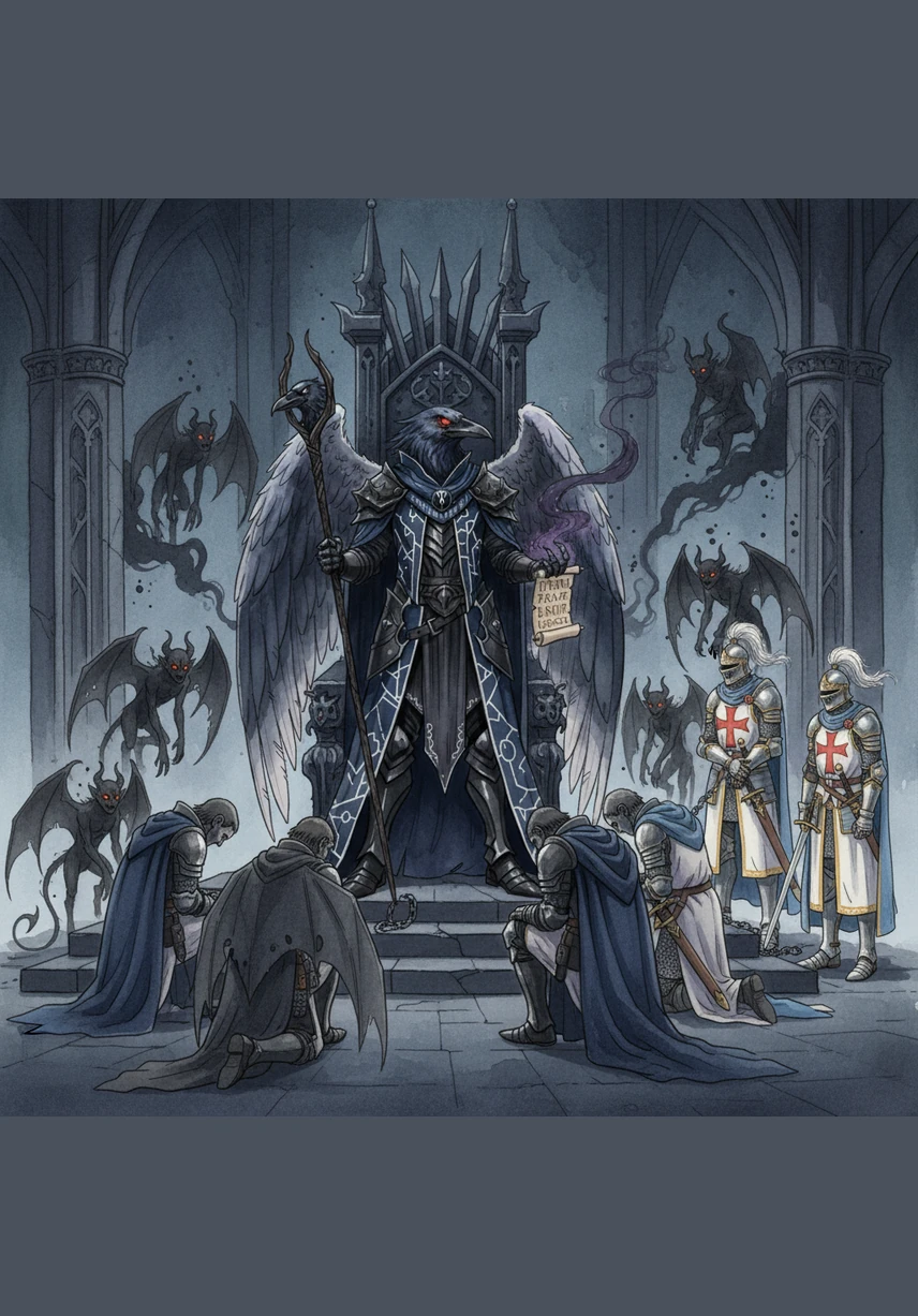 Word of his return spread through the underworld, bringing rival lords to his gates not to fight, but to kneel in submission. Malphas sat upon his restored throne, dictating the terms of a new era where all shadows would serve a single master.