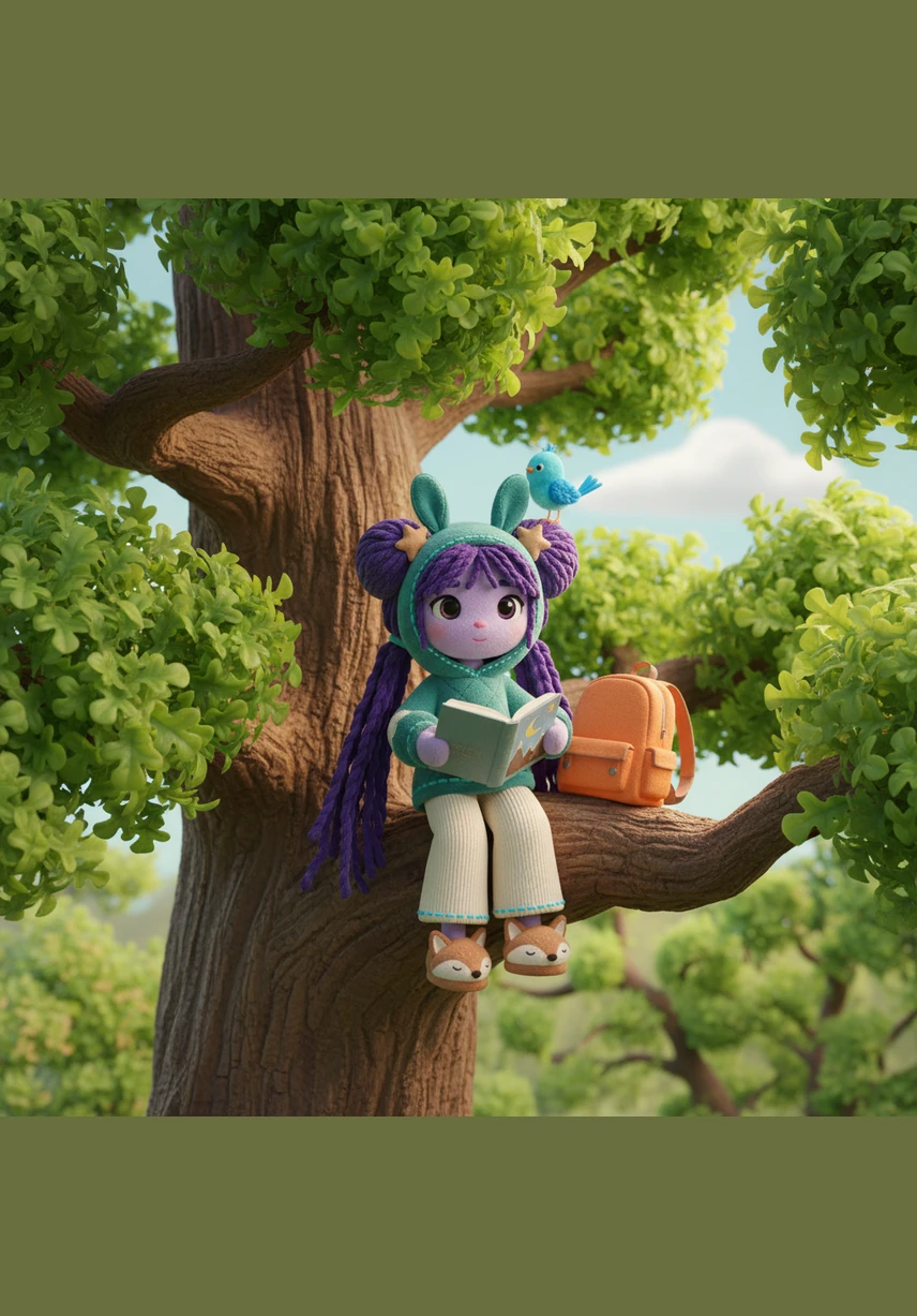 High in the leafy branches of the oak tree, tiny baby birds begin to chirp for their breakfast. Lila listens to their sweet songs and watches the busy parents fly back and forth with food.