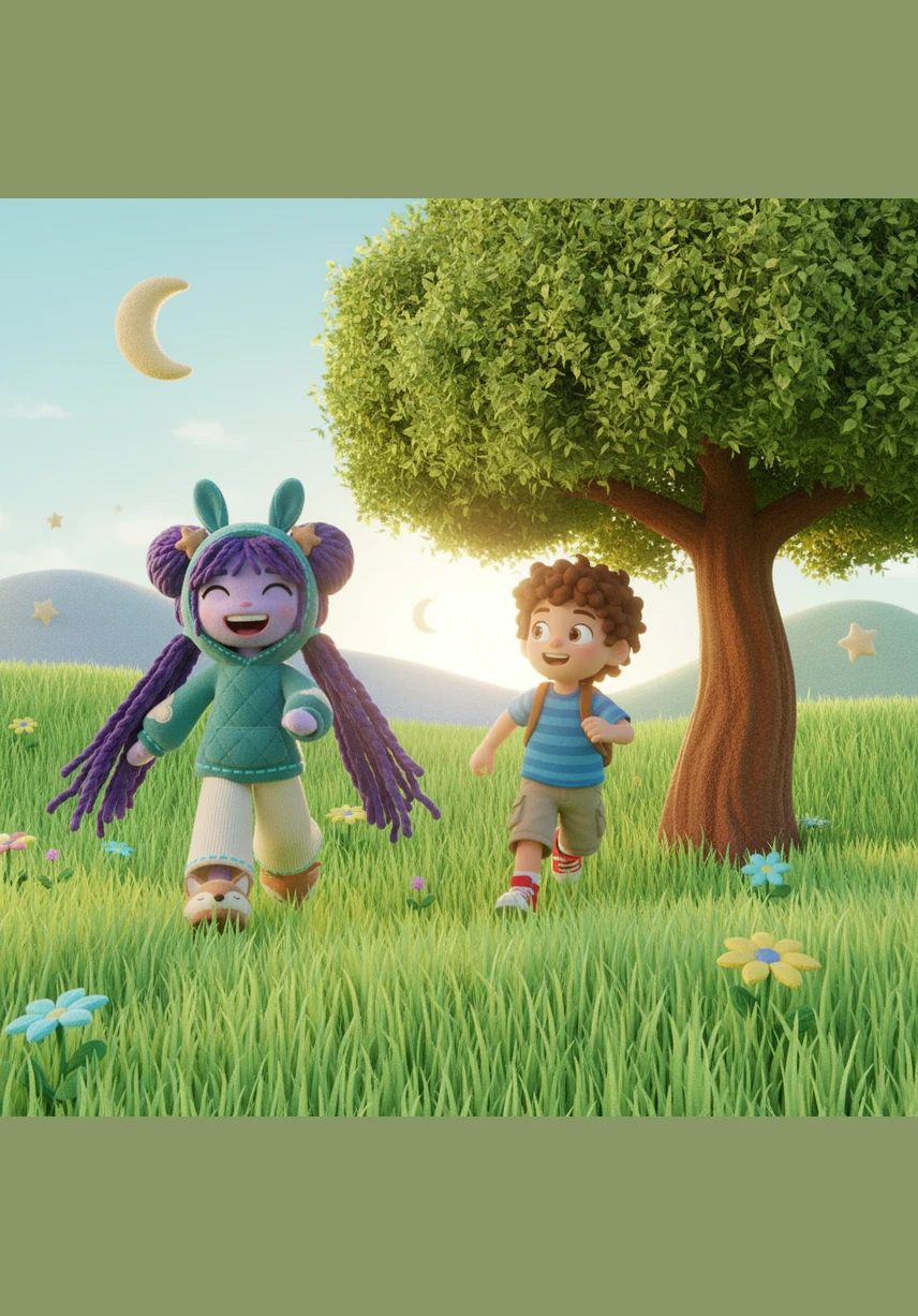 Summer is the perfect time for adventures with friends. They spend their long afternoons running through the tall grass and playing games under the shade of big, leafy trees.