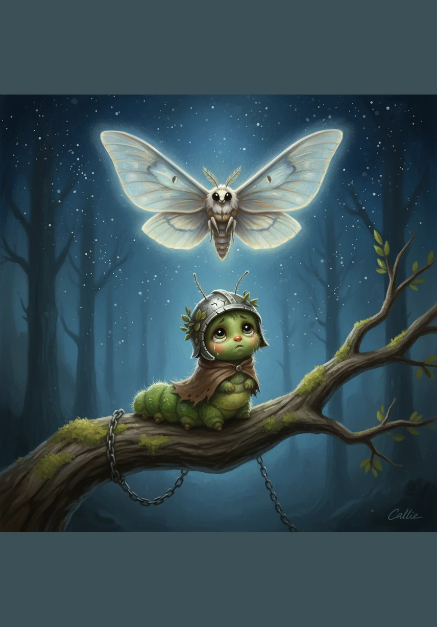 Callie and the moth soon became inseparable friends, sharing stories under the starlight. However, Callie began to change her quiet ways, bending her personality and suppressing her natural instincts just to stay in the moth's bright glow.