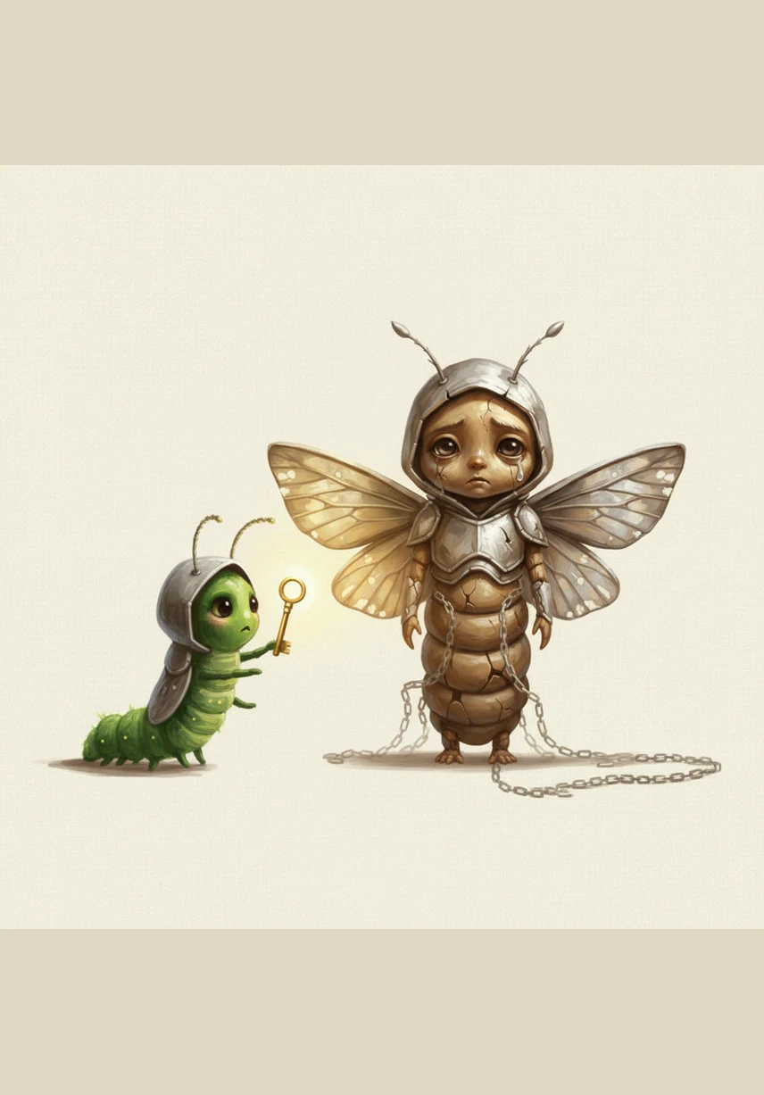 Though she was technically living her dream of being near the sky, Callie felt her true self slowly vanishing into the darkness. She was surrounded by the moth's radiance, yet the only sound she could truly hear was the echo of her own silent cries.