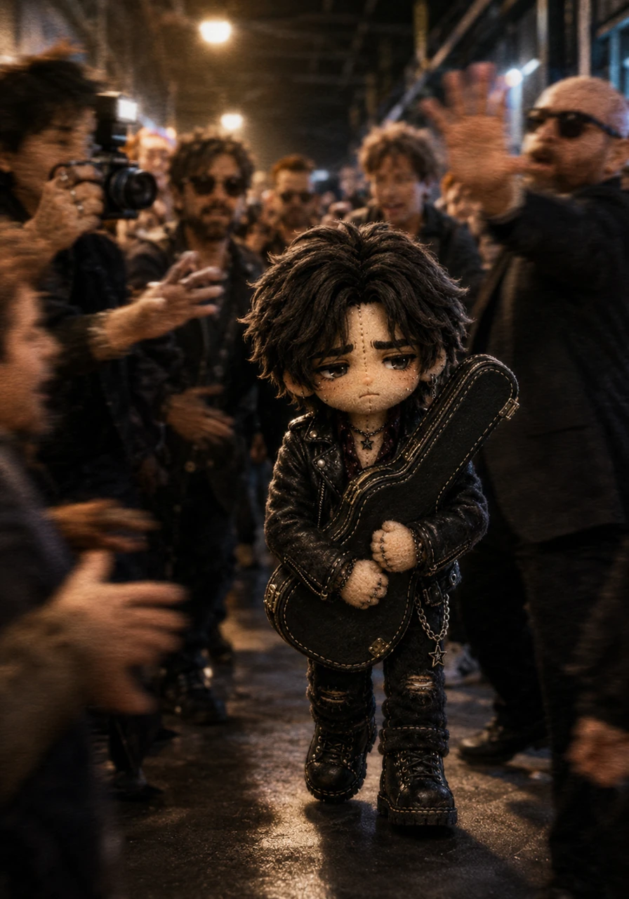 Backstage, the chaotic rush of photographers, bodyguards, and managers blurs into a noisy smear of colors and movement. Julian walks through the crowded corridor like a ghost, holding his guitar case tightly against his chest. The congratulations and cheers of the crew bounce off him, muffled by the ringing silence growing inside his own mind.