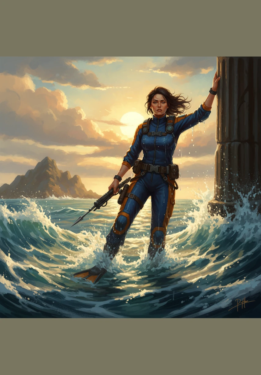 The journey back to the surface begins, and the water slowly turns from black to blue to brilliant gold. Marina emerges from the waves, forever changed by the silent beauty of the deep.