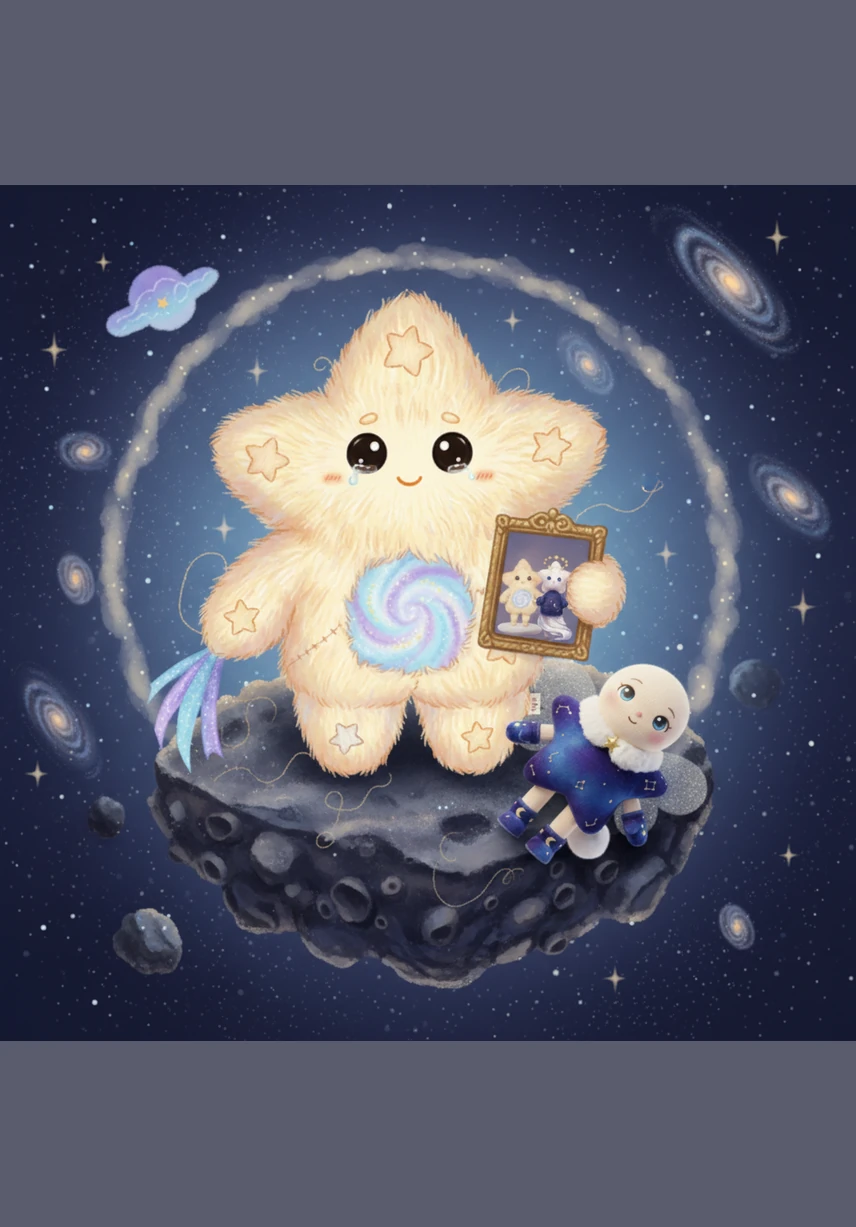 When the stars form pairs to drift through the galaxy, Tala is frequently left to wander the dark expanses alone. Her vibrant silver sparkle begins to flicker and fade, turning into a faint, melancholy glimmer as her heart grows heavy.