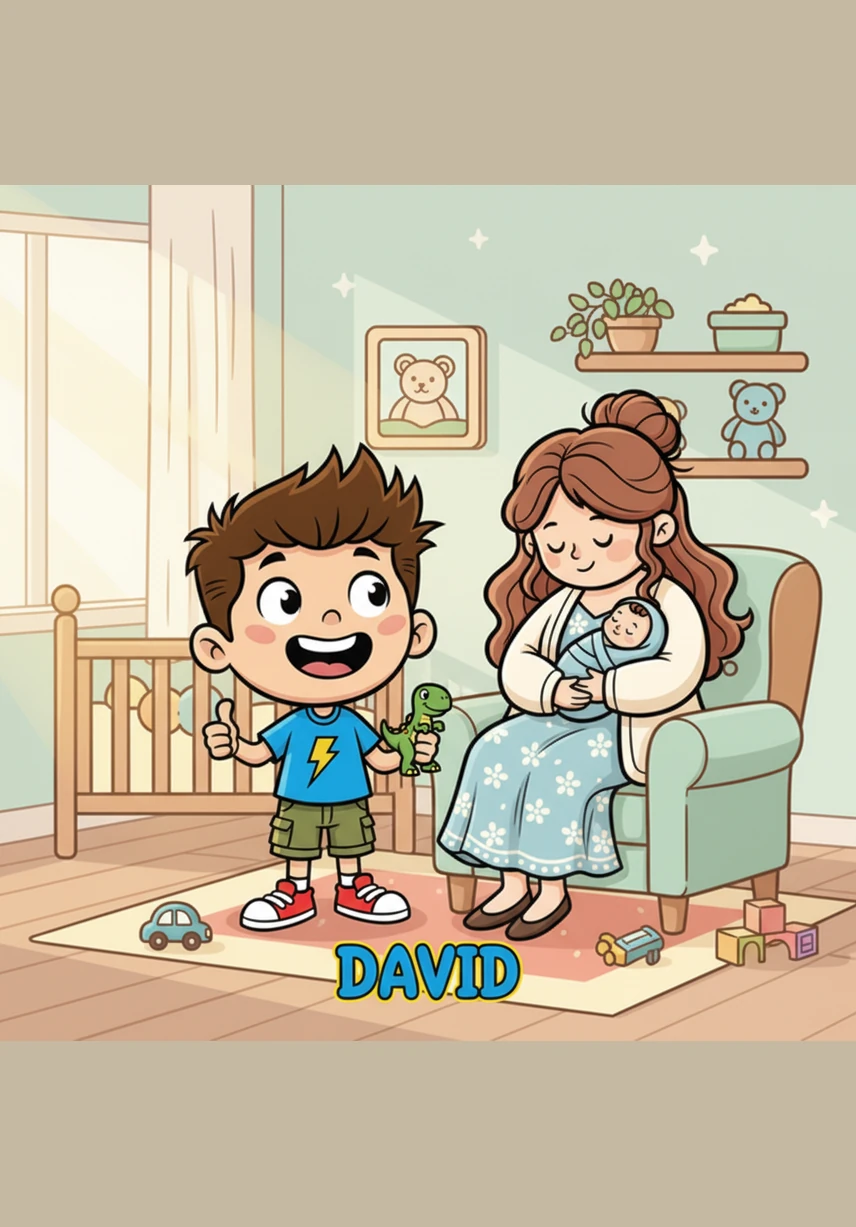 David stared at his brand-new sled, its bright red paint gleaming in the light of the living room. He couldn't wait to feel the cold wind on his face as he raced down a steep, snowy hill for the very first time.