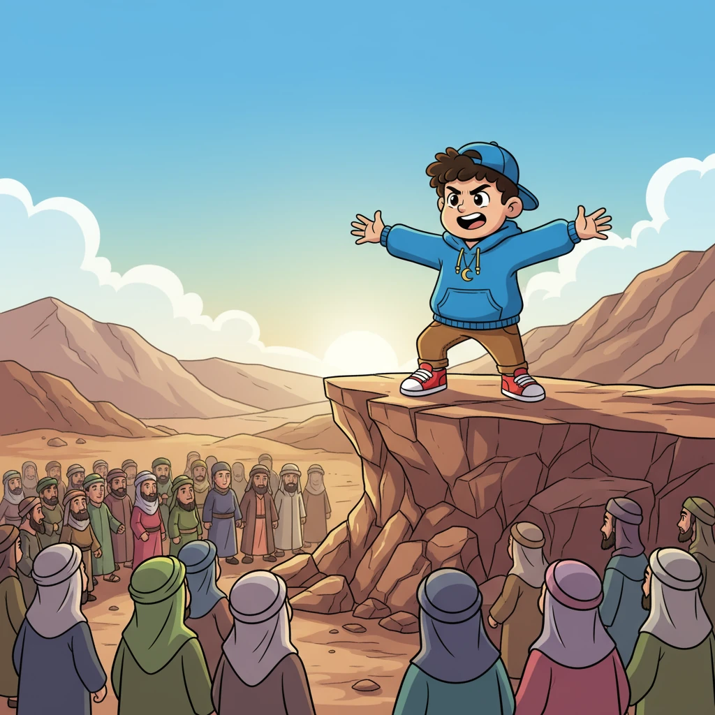 The story shifted to the Prophet ﷺ climbing Mount as-Safā, calling out to the people of Quraysh. Ahmad pictured the scene – the Prophet's ﷺ voice echoing across the valley, the people gathering, and the challenge he presented to them. He imagined the courage it took to stand before them.