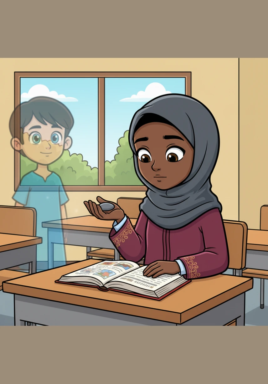 With a blink, Amina was back in her quiet classroom, the history book still open on her desk. She looked down at her palm and saw the small, polished stone resting there, a tangible piece of her incredible adventure. The world outside the window looked the same, but Amina knew she would never see the past quite the same way again.