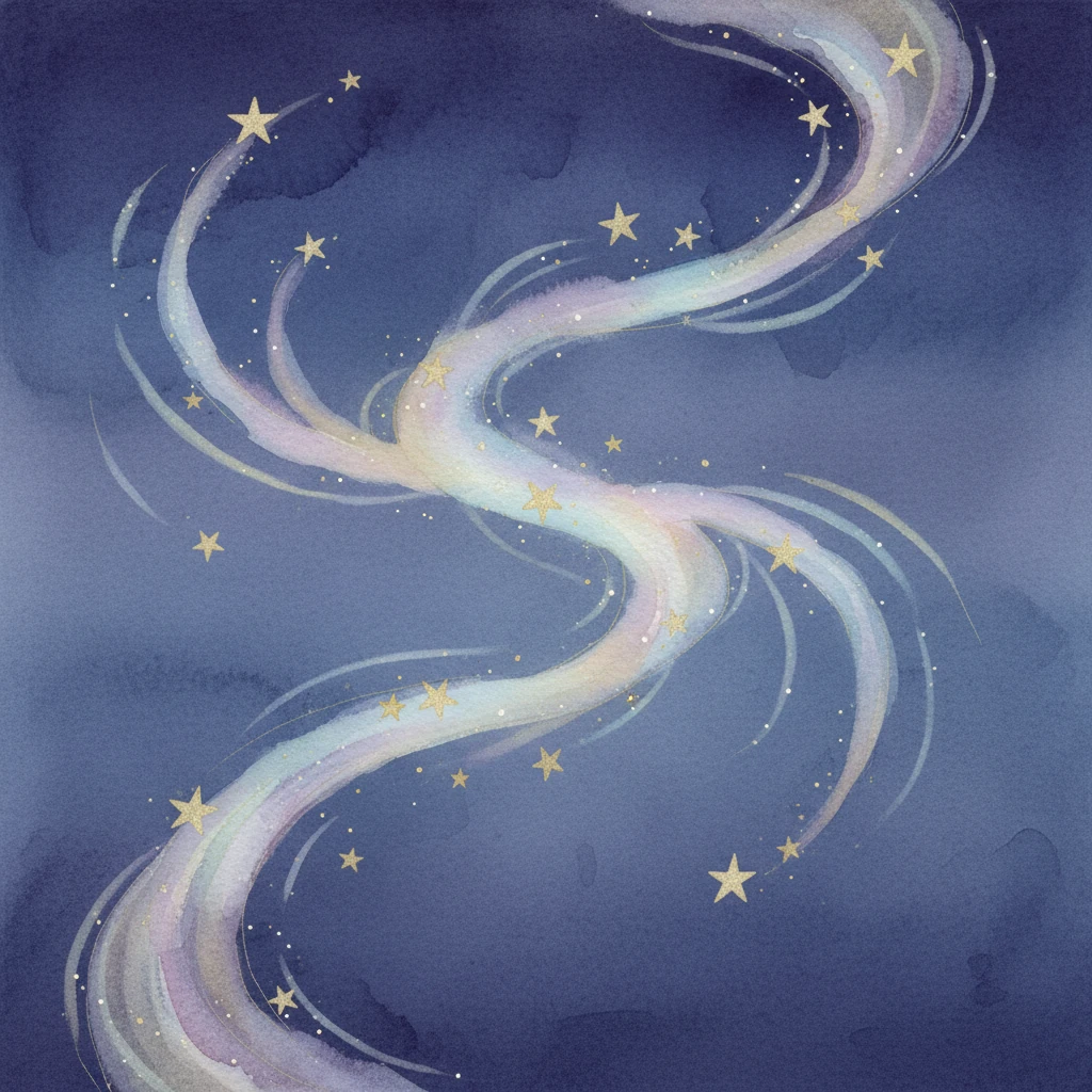 With renewed purpose, the stars drifted across the sky, their individual paths creating a beautiful, flowing dance of light. Each star painted a soft, ethereal streak, their search a delicate ballet against the deep, velvety canvas of the night. Their combined efforts formed a shimmering, hopeful constellation.