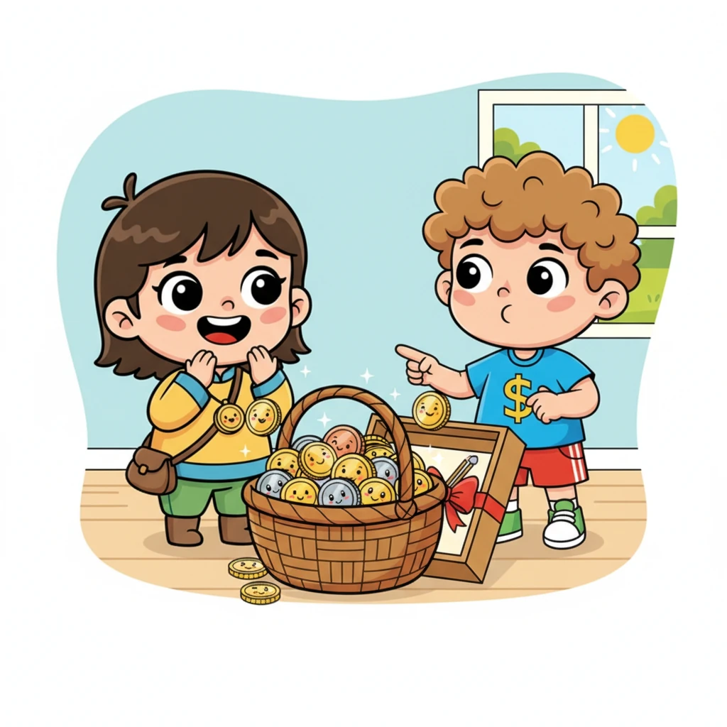 Тиынбек Ернарға Айарудың жинақтары қалай өскенін көрсетті. Айарудың қоржынындағы тиындар көбейіп, оның үлкен сурет салу жиынтығына жақындап қалғанын көрді. Ернар сабырлықтың және үнемдеудің пайдасын түсіне бастады. Ол Айарудың арманының орындалуға жақын екенін көрді.