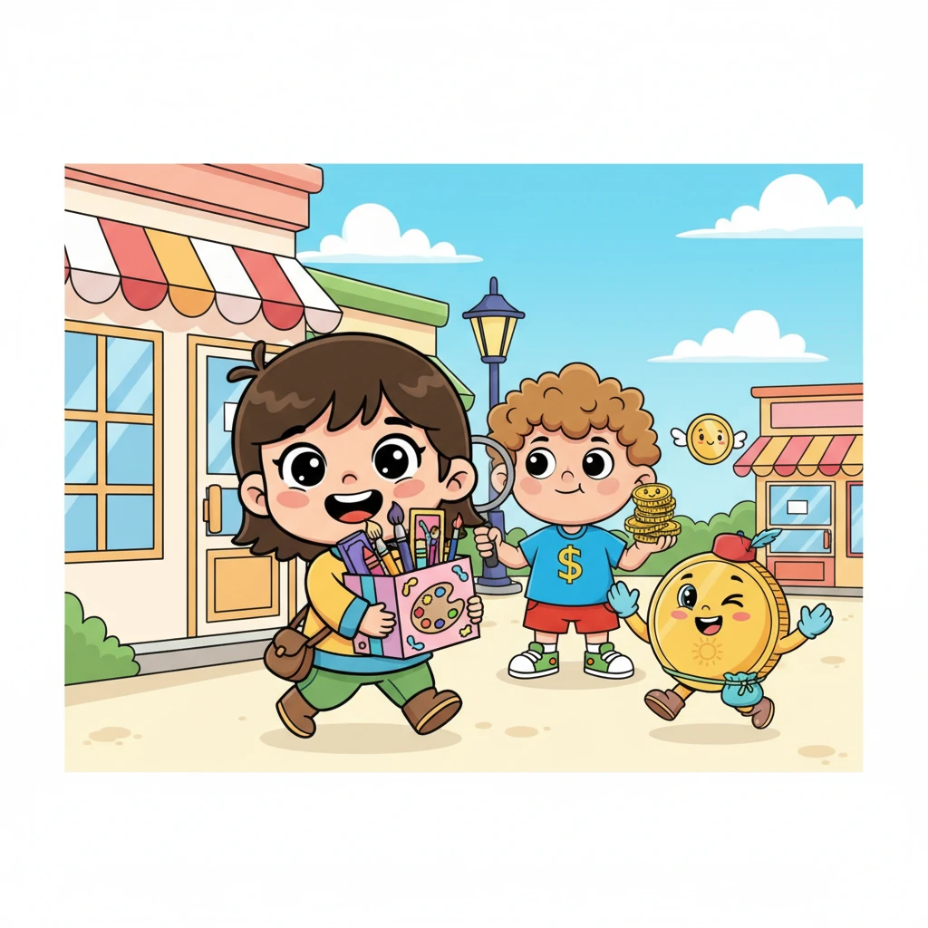 Айару ақыры армандаған сурет салу жиынтығын сатып алуға жететін ақша жинады. Ол дүкеннен үлкен қорапты көтеріп келе жатқанда, жүзінен қуаныш пен бақыт нұры төгіліп тұрды. Ернар оған қарап, кішкене қызғанышпен, бірақ сонымен бірге оның қуанышына ортақтасып тұрды.