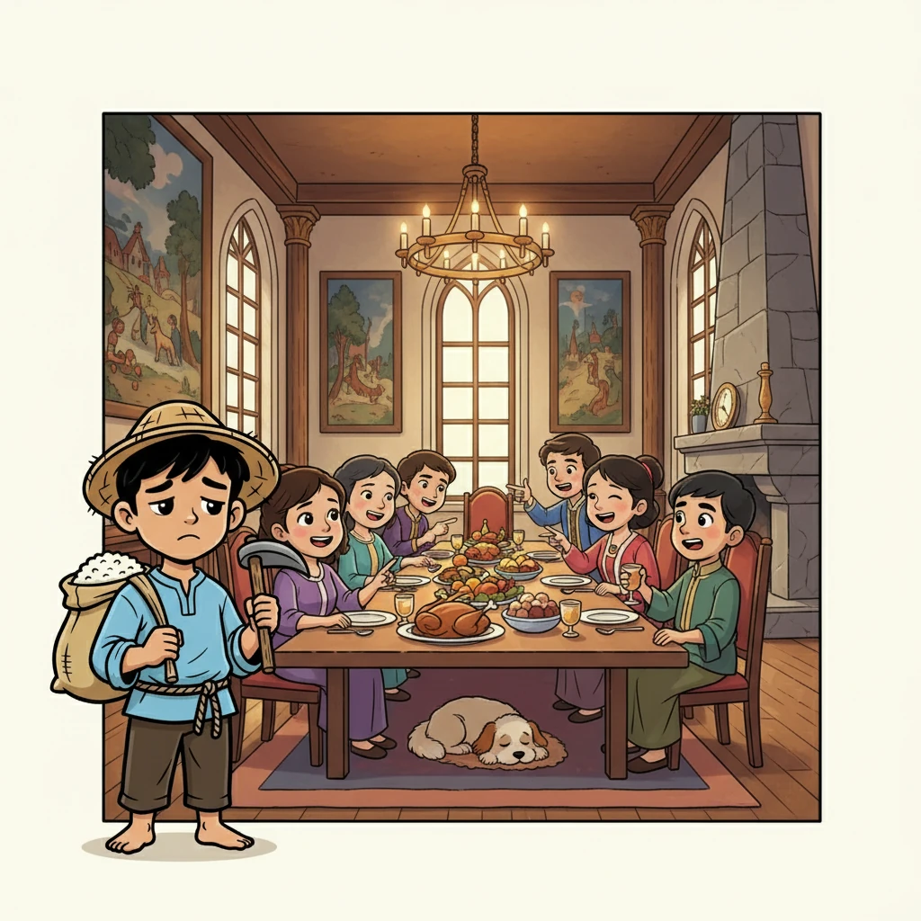 Bima, seorang anak petani miskin, hidup dalam keluarga besar yang kaya namun acuh tak acuh. Saudara-saudaranya selalu memandang rendah dirinya, mengejeknya karena kemiskinannya. Ia seringkali merasa terpinggirkan dan tidak dianggap penting dalam keluarga.