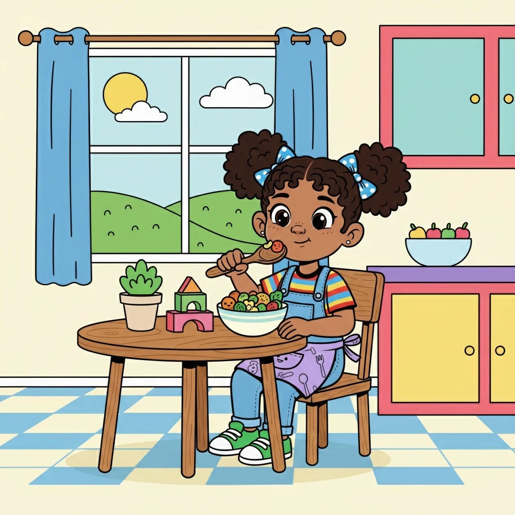 From that day on, Selena still enjoyed her mealtimes, but she also learned to eat her food with respect. She understood that food was for nourishment and for fun, but in the right way.