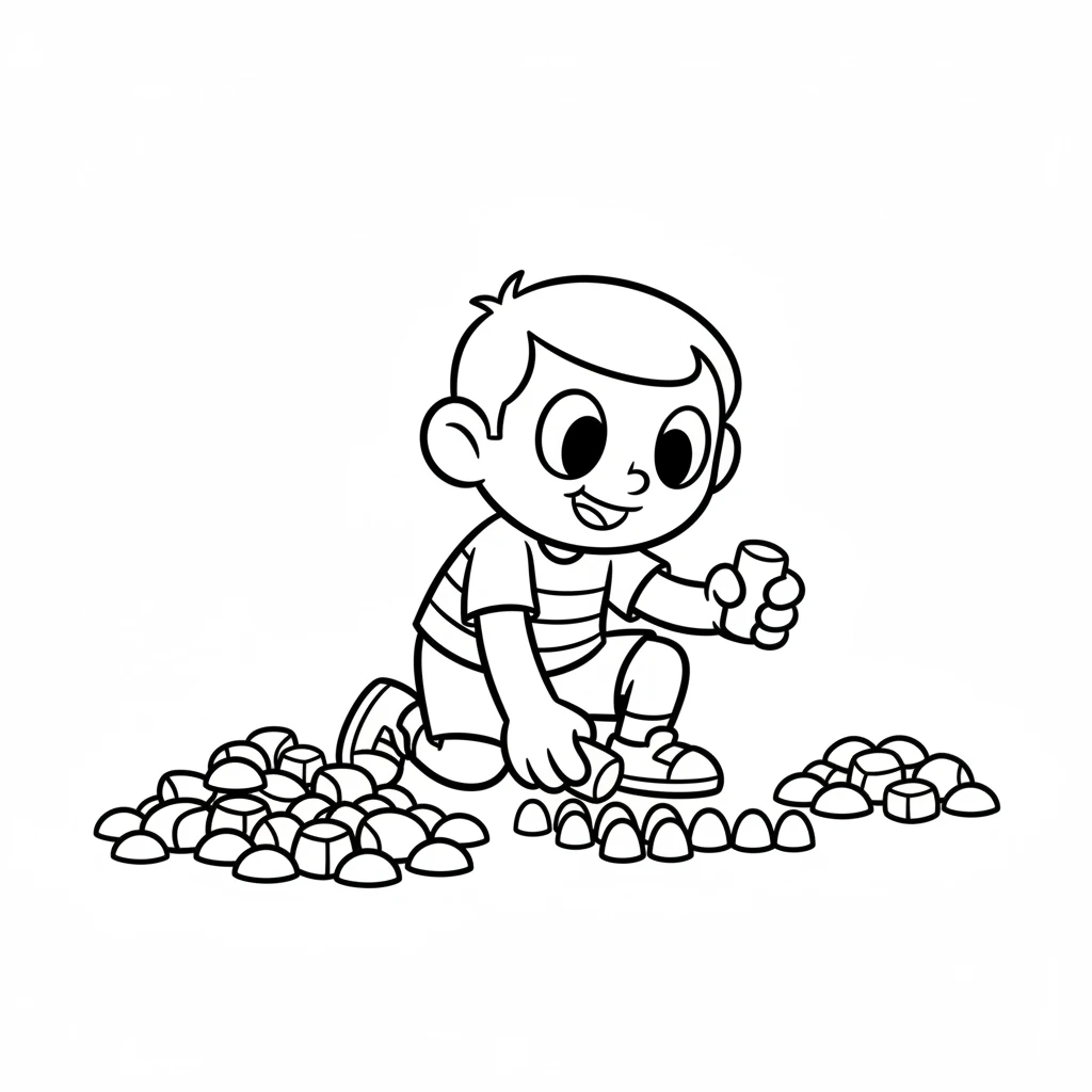 Pip scratched a little head. "This looks like a job for a Sprunki!" Pip decided to make the pile neat and tidy by sorting them first by color.