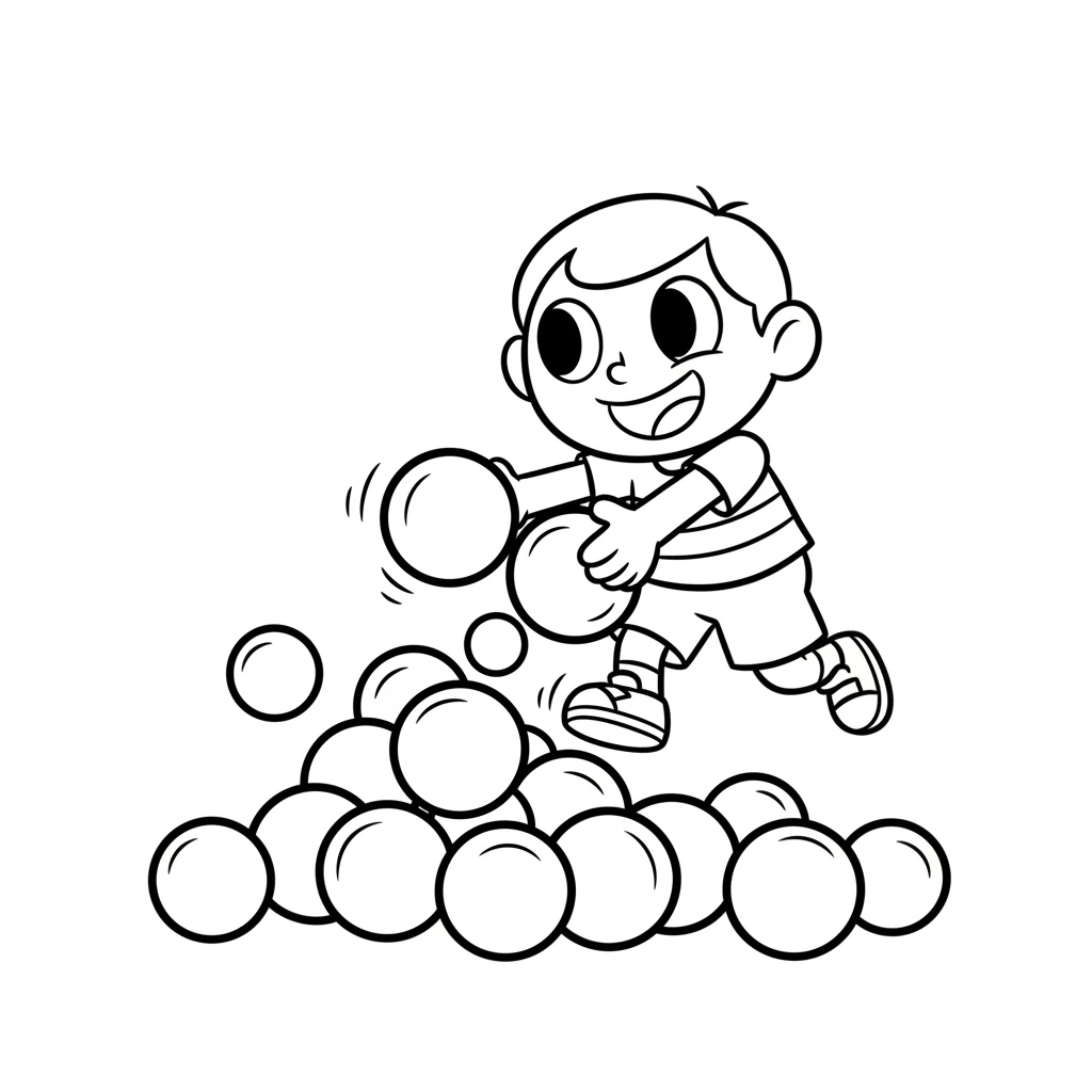 Pip started with all the round circles. Red circles, blue circles, yellow circles – they all rolled together into one happy, curvy group.